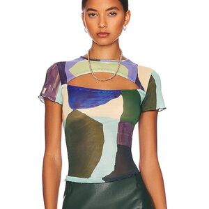Miaou Colorful Abstract Short Sleeve Tee